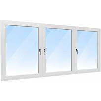 PVC-ikkuna Arutech Gealan Linear, 3-puite, 2K, valkoinen, mittatilaus