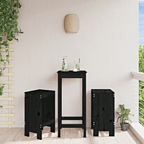 Baarijakkarat 2 kpl musta 40x36x75 cm, mänty
