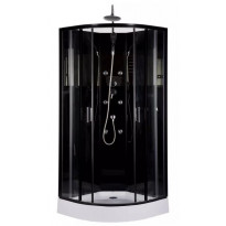 Hierova suihkukaappi Harma Black Onyx, 85 x 85 x 220 cm, kirkas lasi, avoin yläosa