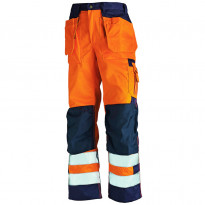 Riipputaskuhousut Blåkläder 1533 Highvis, oranssi/sininen