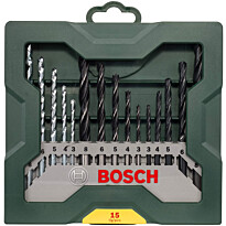 Poranteräsarja Bosch, 15 osaa, puu/kivi/metalli