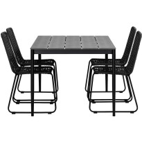 Ruokailuryhmä Zaide 150cm + 4 Hilltorp ruokatuolia
