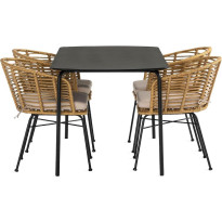 Ruokailuryhmä Tahiti 160cm + 4 Vadavi ruokatuolia
