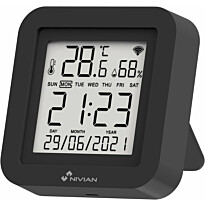 Monitoimilämpöpumppuohjain Celotron Nivian Smart, lämpötilan ja kosteuden mittaus, hälytys, integroitu infrapunakaukosäädin, WiFi