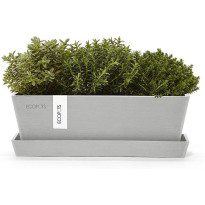 Kukkaruukku aluslautasella Ecopots Bruge, 25cm, eri värejä