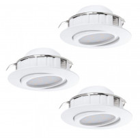 LED-alasvalosarja Eglo 3x6W, Ø84mm, valkoinen, himmennettävä 95857