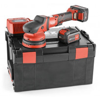 Pakotettu epäkeskokiillotuskone Flex XCE 8 125 18.0-EC/5.0 Set, 18V, 2x5.0Ah akuilla + L-Boxx