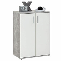 FMD Kaappi 2 ovea valkoinen/harmaa, 60cm