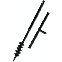 Maapora kahvalla kaira bitti 80mm kaksois-spiraali, teräs, musta