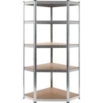 Varastohylly, hopea, 75x75x180cm, teräs ja MDF