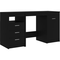 Työpöytä, musta, 140x50x76cm, lastulevy