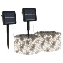 Aurinkoenergia keijuvalot, 2kpl, 2x200 LED, sisä/ulko, eri värejä