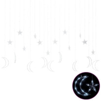 Tähti ja kuu -keijuvalot, kaukosäädin, 345xLED, eri värejä