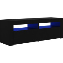 TV-taso LED-valoilla, musta, 120x35x40cm