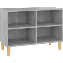 TV-taso, täyspuiset jalat, betoninharmaa, 69.5x30x50cm