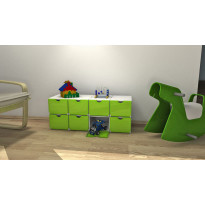 Plus Box laatikko 402621-970-790, valkoinen runko/vihreä ovi