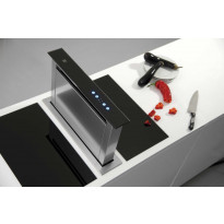 Liesituuletin S-DD3/52TC, pöytätasoon asennettavat 52cm, musta lasi