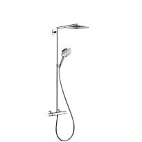 Sadesuihkusetti Hansgrohe Raindance Select S 300 Showerpipe, termostaattihanalla, suihkupää ⌀300mm, vettä säästävä, yläsuihkulla ja käsisuihkulla, kiiltävä kromi, kastunut pakkaus, Verkkokaupan poistotuote