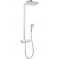 Sadesuihkusetti Hansgrohe Raindance Select 360 Showerpipe, termostaattihanalla, suihkupää ø360mm, vettä säästävä, kiiltävä kromi