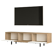 Huonekalusetti Linento Furniture CA6, tammi/valkoinen, tv-taso ja sohvapöytä