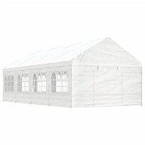 Huvimaja katolla valkoinen 8,92x4,08x3,22 m polyeteeni