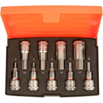 Hylsysarja Bahco S9HEX, 1/2&quot;, Hex-kärki, 9 osaa