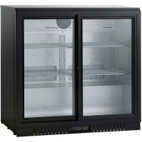 Jääkaappi lasiovella Scandomestic SC211SLE, 90cm, musta