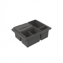 Jätelajittelujärjestelmä IMA Cube Basic Low, M60, 3x8L + 3L, tummanharmaa