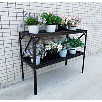 Kasvihuonepöytä Metalcraft, 2 hyllyä, 75x97x41cm, musta