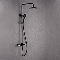 Sadesuihkusetti Bathlife Rinna, termostaattihanalla, suihkupää ⌀224mm, käsisuihkulla, matta musta