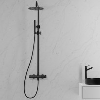 Sadesuihkusetti Scandtap Steel Pleasure 2, termostaattihanalla, suihkupää ⌀250mm, kiiltävä musta