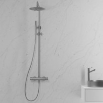 Sadesuihkusetti Scandtap Steel Pleasure 2, termostaattihanalla, suihkupää ⌀250mm, kiiltävä teräs