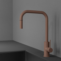 Keittiöhana Scandtap Steel Accent Square Rust D, APK-liitäntä, ulosvedettävä juoksuputki, ruskea