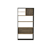 Kirjahylly Linento Furniture FRN-9013, musta/atlassetri