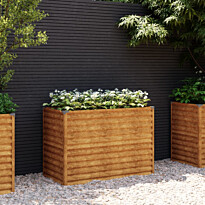 Korotettu kukkalaatikko 100x50x69 cm corten-teräs