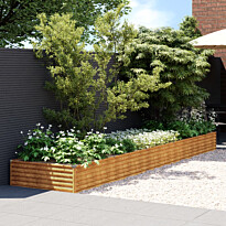 Korotettu kukkalaatikko 482x100x36 cm corten-teräs