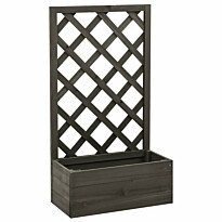 Kukkalaatikko säleiköllä harmaa 50x25x90 cm, kuusi 