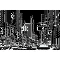 Kuvatapetti Rebel Walls Cartoon City Black, non-woven, mittatilaus