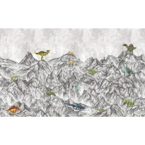 Kuvatapetti Rebel Walls Dinosaur Mountain, non-woven, mittatilaus