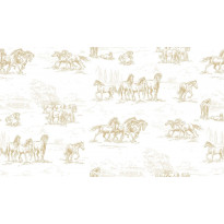 Kuvatapetti Rebel Walls Horse Herd Gold, non-woven, mittatilaus