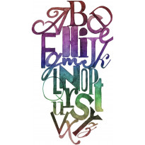 Kuvatapetti Rebel Walls Ink Letters Rainbow, non-woven, mittatilaus