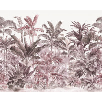 Kuvatapetti Rebel Walls Pride Palms Plum, non-woven, mittatilaus
