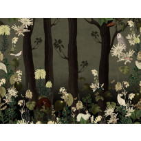 Kuvatapetti Rebel Walls Rabbit Hole Moss, non-woven, mittatilaus