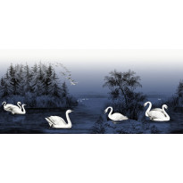 Kuvatapetti Rebel Walls Swan Lake Nightfall, non-woven, mittatilaus