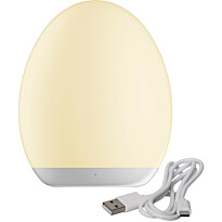 Ladattava LED-pöytävalaisin Star Trading Oval, Ø92x110mm, valkoinen