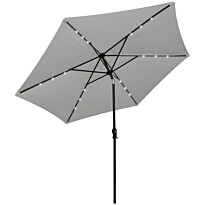 Aurinkovarjo LED-valoilla terästangolla 300cm, eri värejä