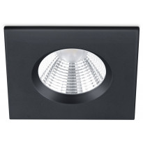 LED-alasvalo Trio Zagros, IP65, mattamusta, neliö