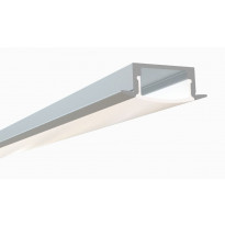 LED-asennuslista FTLIGHT Embed, läpikuultava kansi, 2000x23/17x8mm, alumiini