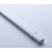 LED-asennuslista FTLIGHT Regular, läpikuultava kansi, 2000x17x8mm, valkoinen