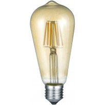 LED-lamppu Trio E27, filament, industrial, 6W, 600lm, 2700K, ruskea